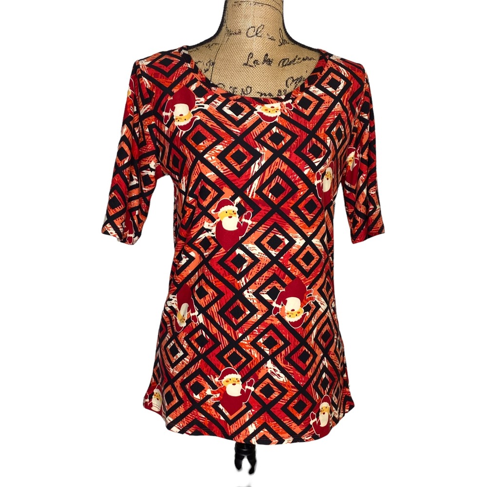 Lularoe Gigi Womens Fitted‎ Top Shirt Size Large Multicolor Stretch (1292)